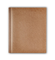 cover old style recycle brown notebook isolated on white backgro