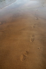 Beach with footprint