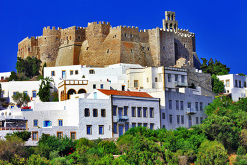 Unesco heritage site - Patmos island, Greece - obrazy, fototapety, plakaty