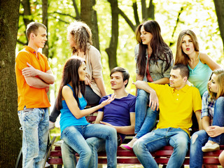 Fototapeta premium Group people outdoor.