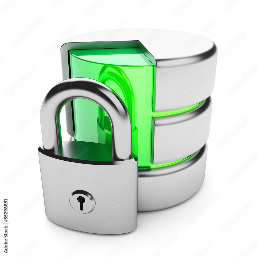 Poster closed access to the data storage. information privacy concept.