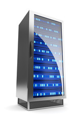 Server rack icon. Hosting concept.