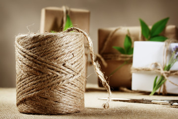 Hemp cord spool with gift box