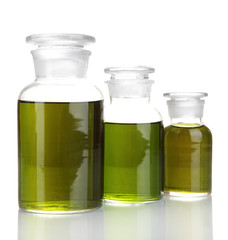Medicine bottles isolated on white