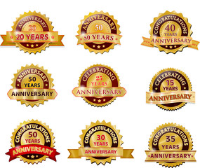 Anniversary gold badge set
