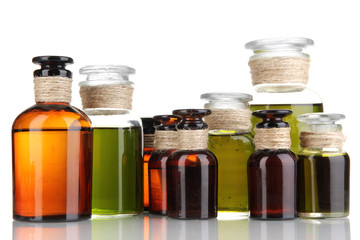 Medicine bottles isolated on white