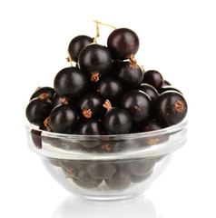 Fresh black currant isolated on white