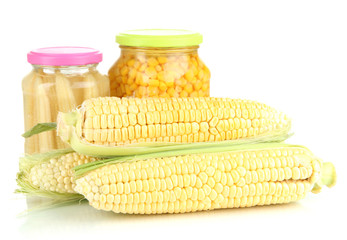 Fresh corn vegetable isolated on white