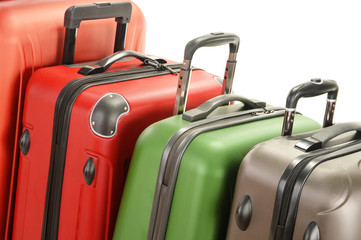 Luggage consisting of large suitcases isolated on white