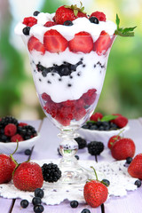 Natural yogurt with fresh berries
