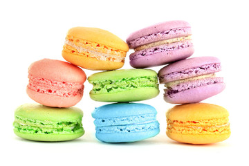 Gentle macaroons isolated on white