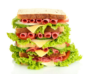 Huge sandwich, isolated on white