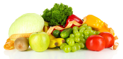 Fresh vegetables isolated on white