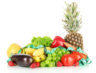 Fresh vegetables isolated on white