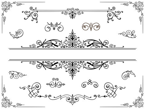 Symmetrical ornament design elements