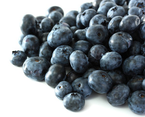 Blueberries isolated on white