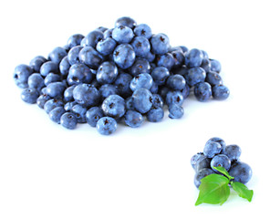 Blueberries isolated on white