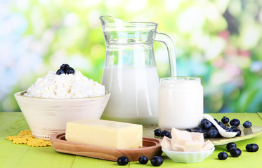 Fresh dairy products with blueberry