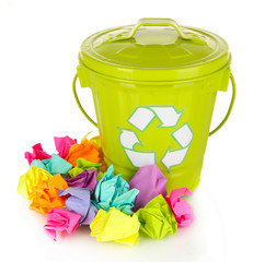 Recycling bin isolated on white