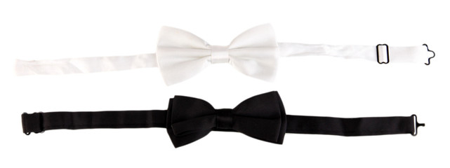 Black and white bow tie isolated on white