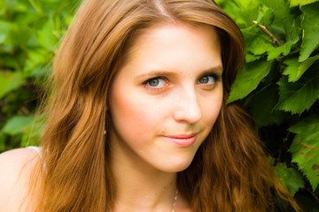 Naklejka premium Girl in the Park