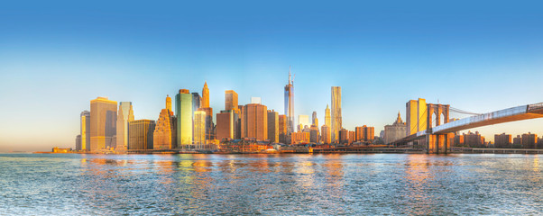 New York City panorama in the morning