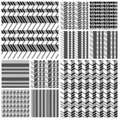 Papier Peint photo Zigzag Ensemble de motif plat sans soudure géométrique