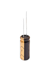 Electrolytic Capacitor in black isolated on white