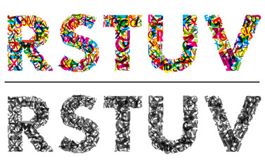 Colourful letters of alphabet