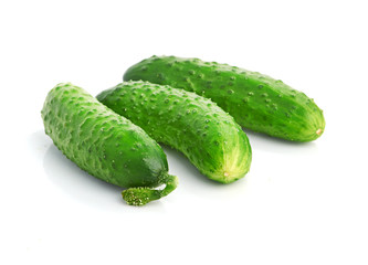 green cucumbers  isolated on white background