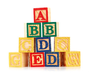 wooden cube alphabet