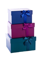 gift boxes with ribbon for present