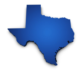 Obraz premium Mapa Stanu Teksas Kształt 3d