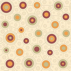 Circular Pattern in Retro Colors Purple and Orange