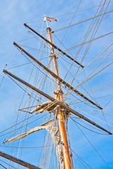 Fototapeta premium upwards view of a ship's masts