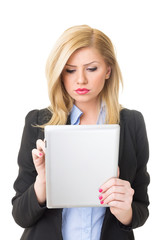 Fototapeta premium Young student girl using tablet computer