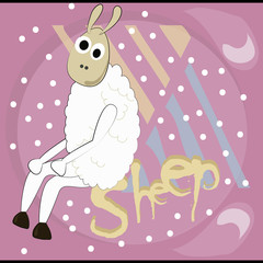 Obraz na płótnie Canvas happy sheep sitted