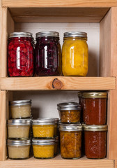 Storage shelfs with canned food