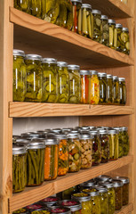 Storage shelfs with canned food