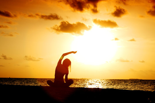 Sunset Yoga Woman