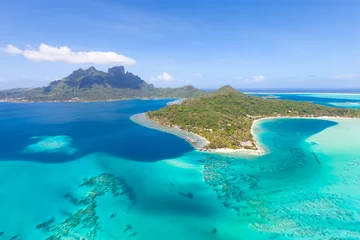 Photo sur Plexiglas Île la polynésie française en hélicoptère