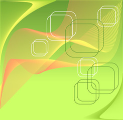 Abstract background in green orange yellow colors
