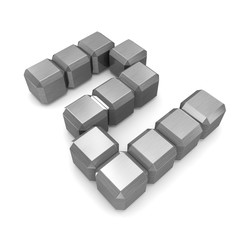 Obraz premium number 2 cubic metal