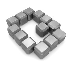 Obraz premium letter Q cubic metal