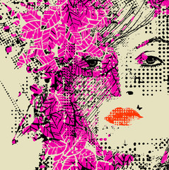 abstract floral woman