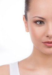 Obraz premium Beautiful young woman. Cropped image of beautiful young woman lo