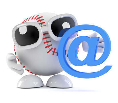 Baseball with email symbol
