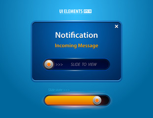 Notification Web UI incoming message slider
