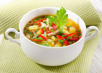 Chicken soup with vegetables