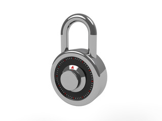 3d padlock isolated on white background